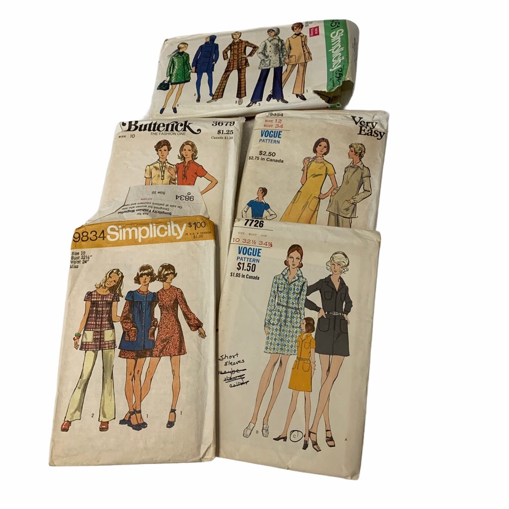 Set of 5 Vintage Sewing Patterns